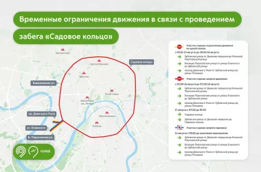Садовое кольцо полностью перекроют из-за пробега 17 августа